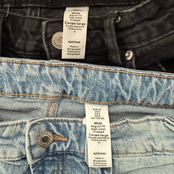 H&M Jeans 2 pairs -Wide leg crop - Picture 5 of 5